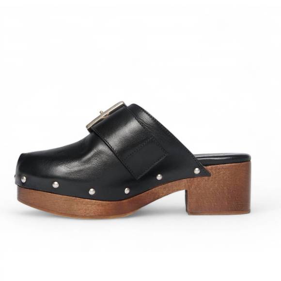 NEW FREDA SALVADOR women's jazz clog in black calf - Picture 2 of 3